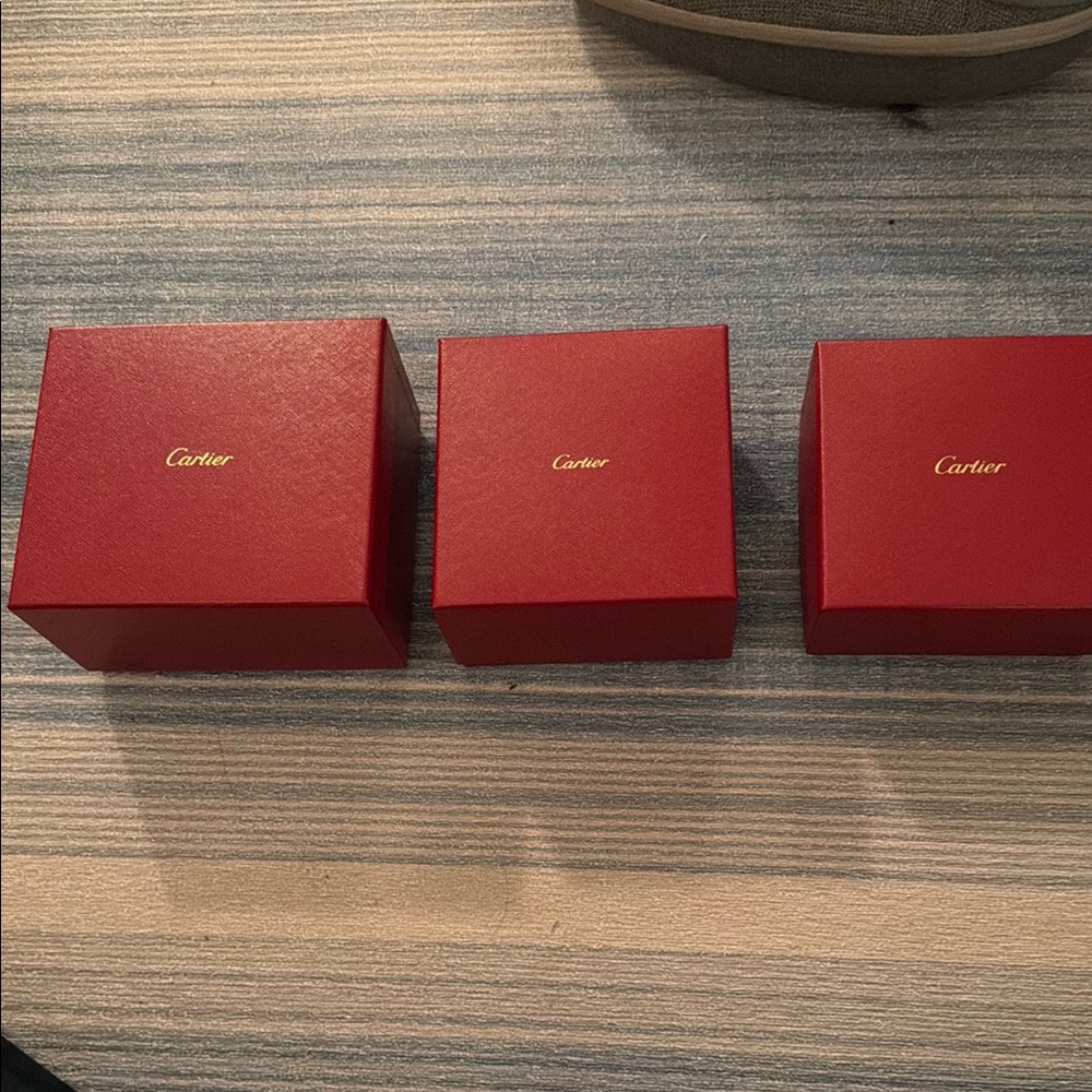 Three Cartier Red Gift Boxes
